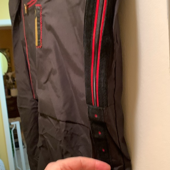 NWOT Men's Authentic ZILLI Black Red Suede Garment Travel/Weekend Bag - Picture 8 of 9